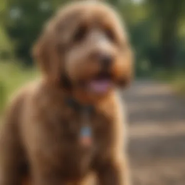 Positive Reinforcement Techniques Owner rewarding Labradoodle with a treat during training