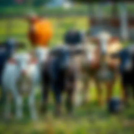 Exploring Various Breeds of Farm Animals Diverse breeds of farm animals in a pasture