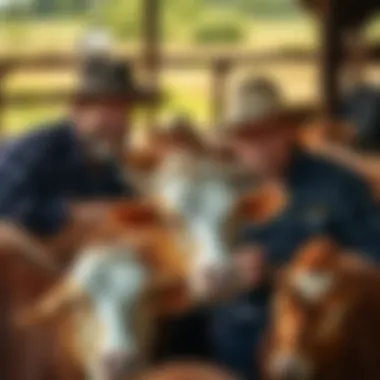 Building a Relationship with Your Livestock A farmer engaging with livestock in a caring manner