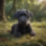 Giant Schnauzer puppy exploring its surroundings