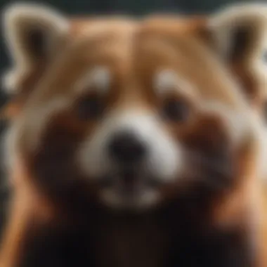 Close-Up of a Red Panda Close-up of a red panda's face, showcasing its unique features