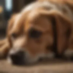 Calm dog resting peacefully