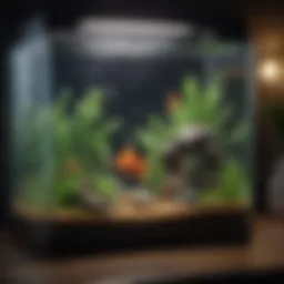 A high-tech automatic fish tank showcasing its sleek design and integrated technology.