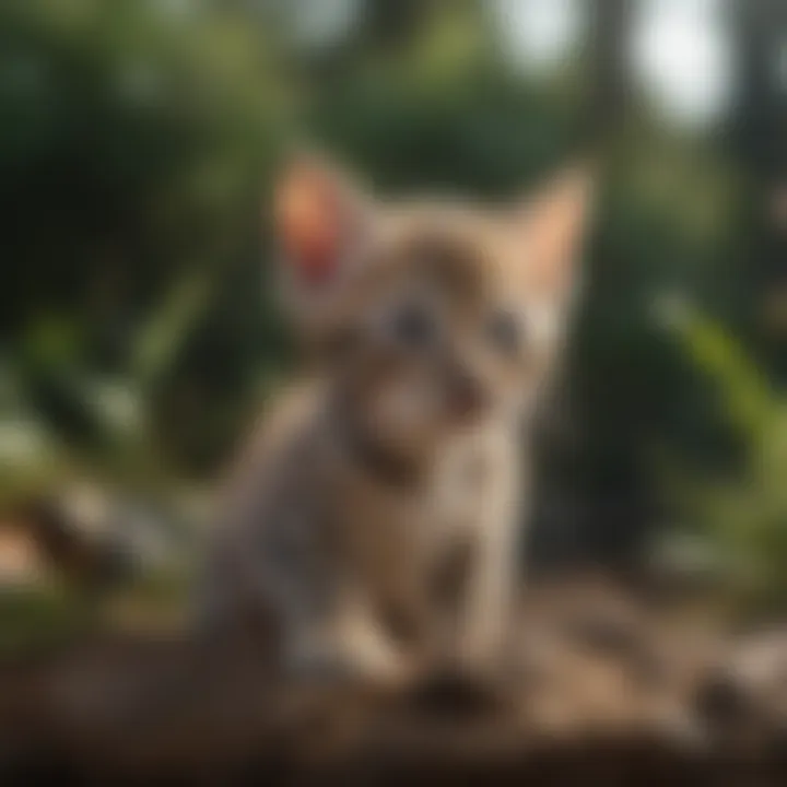 Bengal kitten exploring its surroundings with curiosity