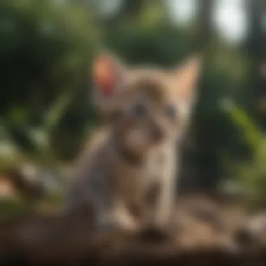 Curious Bengal Kitten Bengal kitten exploring its surroundings with curiosity