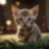 Playful Bengal kitten with beautiful markings
