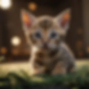 Playful Bengal kitten with beautiful markings