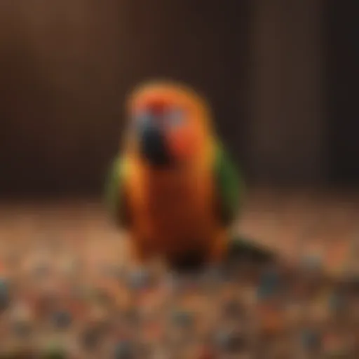 A colorful assortment of bird pellets for conures