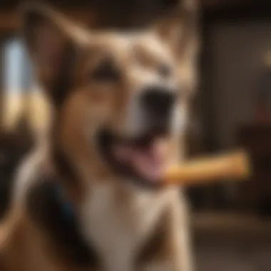 Benefits of Dental Chews for Dogs A dog enjoying a dental chew treat