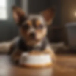 Healthy small dog enjoying a bowl of affordable dog food
