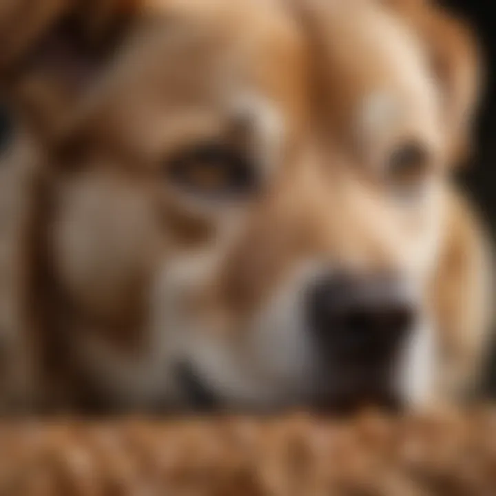 Close-up of high-quality dog food with natural ingredients