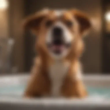The Joy of Bath Time for Dogs A dog with a shiny coat enjoying a bath.