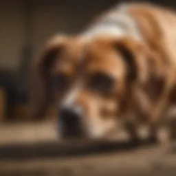 Close-up of a dog receiving flea treatment