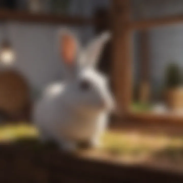 Cozy indoor rabbit hutch with various features for pet comfort