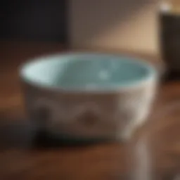 Elegant ceramic dog bowl with intricate design