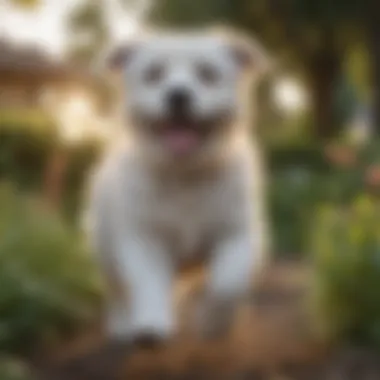 Joyful Companion for Seniors Happy medium-sized dog playing in a garden