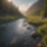 A picturesque Montana river at dawn, ideal for fly fishing