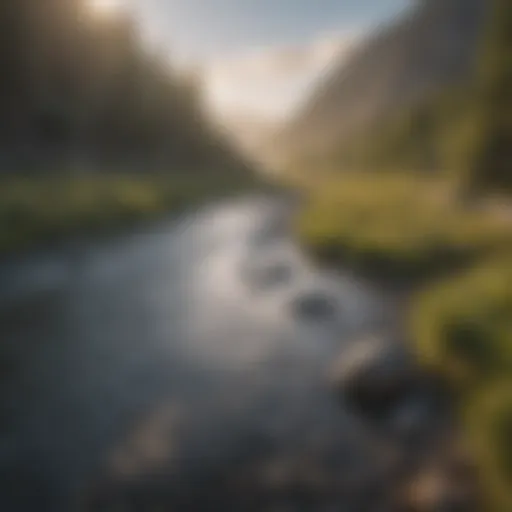 A picturesque Montana river at dawn, ideal for fly fishing
