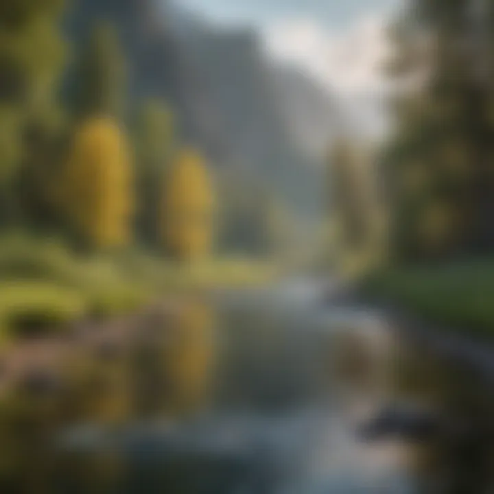 A serene landscape showcasing Montana's lush ecosystems along a river
