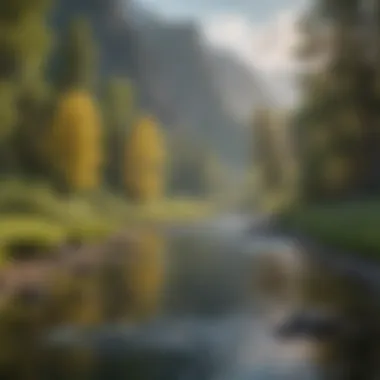 Lush Ecosystems of Montana's Rivers A serene landscape showcasing Montana's lush ecosystems along a river