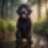 A sleek and elegant Portuguese Water Dog showcasing its low-shedding coat