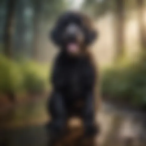 A sleek and elegant Portuguese Water Dog showcasing its low-shedding coat