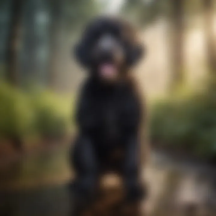 A sleek and elegant Portuguese Water Dog showcasing its low-shedding coat