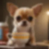 A charming teacup Chihuahua with big expressive eyes, showcasing its playful demeanor.