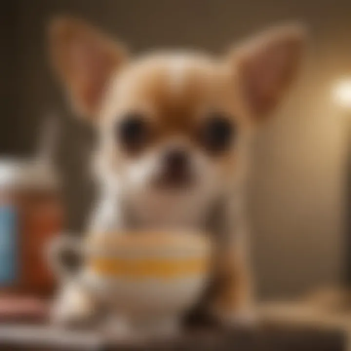 A charming teacup Chihuahua with big expressive eyes, showcasing its playful demeanor.