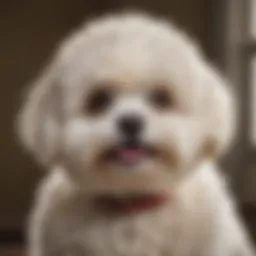 Bichon-Poo displaying its fluffy coat and playful demeanor