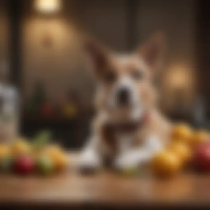 A selection of safe fruits for dogs displayed on a table