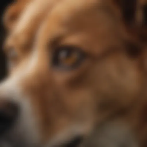 A close-up of a dog's expressive eyes showcasing loyalty.