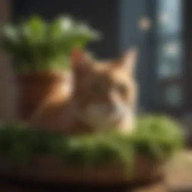 Creative Planter for Cats and Greenery Innovative planter design that accommodates both plants and a curious cat