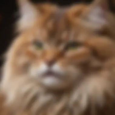 Close-up of a cat's matted fur before grooming
