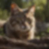 Feral cat in natural habitat observing surroundings