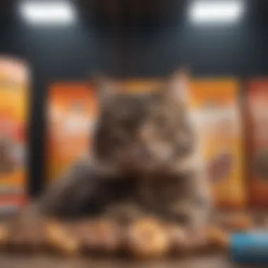 An assortment of popular chewy cat food brands on display