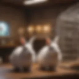 Spacious bunny cage accommodating two rabbits