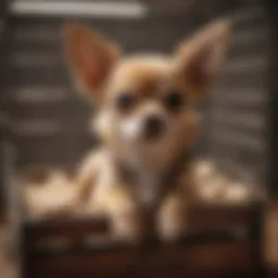 Cozy Chihuahua in a well-fitted crate