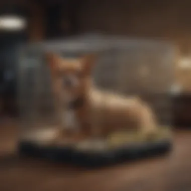 Different types of dog crates arranged