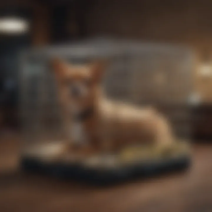 Different types of dog crates arranged