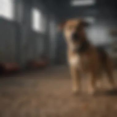 A well-trained dog undergoing obedience training at a training facility