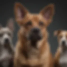 A diverse group of dog breeds showcasing their unique characteristics