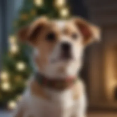 Festive Puppy with Holiday Collar A festive puppy wearing a holiday-themed collar