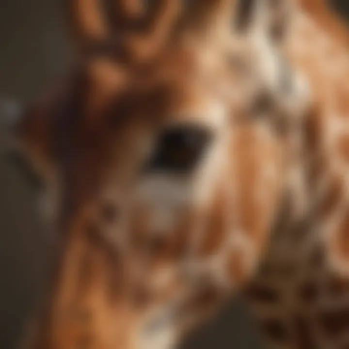 Close-up of Masai giraffe's unique coat pattern