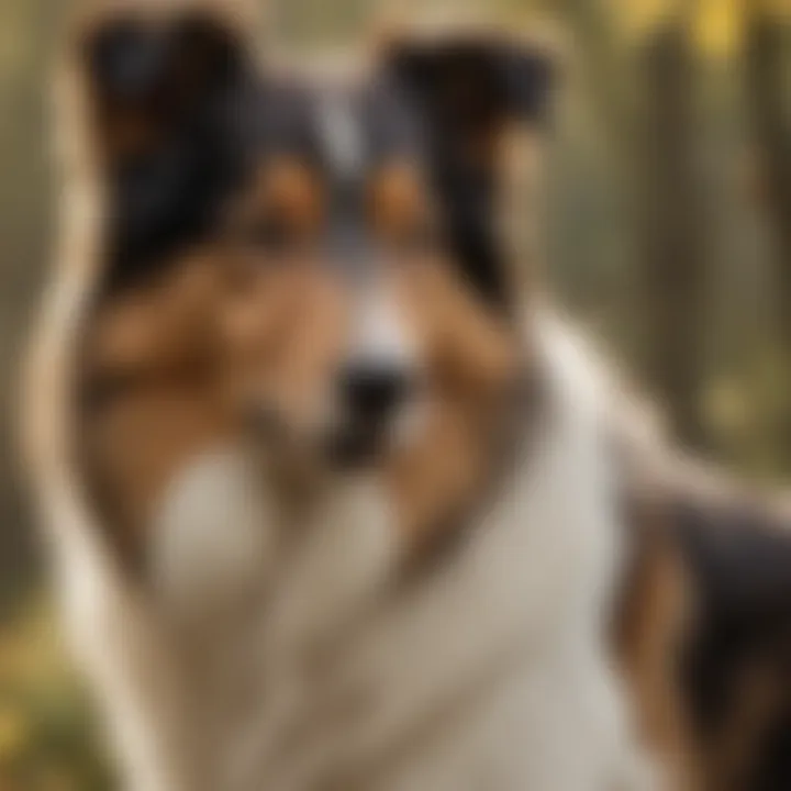 An expert breeder examining a collie dog