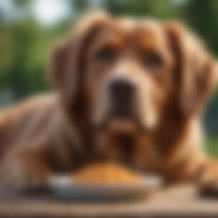 Happy dog enjoying its food