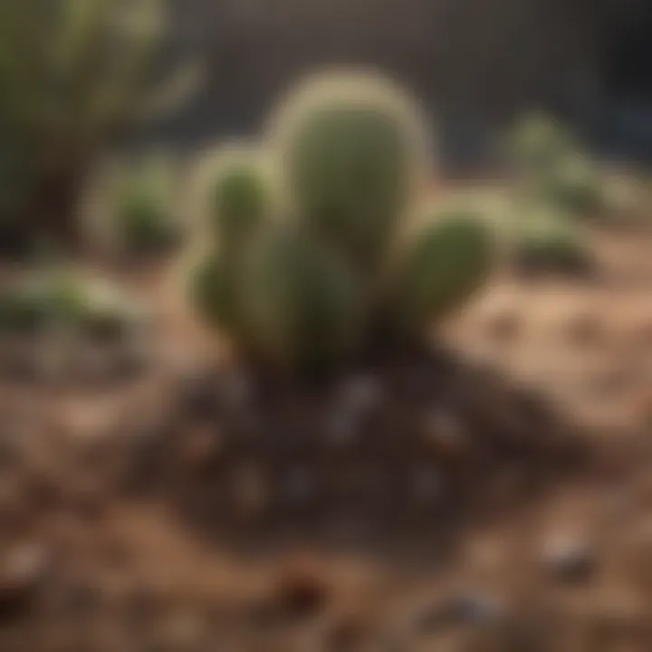 Close-up of soil mixture ideal for spring cactus cultivation
