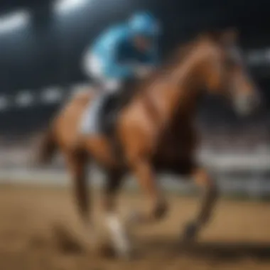 The Speed of Thoroughbreds Vibrant Thoroughbred racing on a track