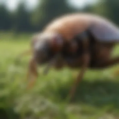 Professional Flea Treatment in Action Professional pest control expert treating a grassy area