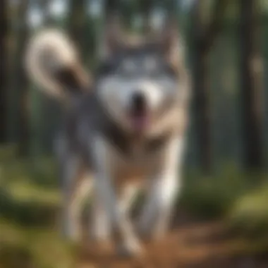 Siberian Husky enjoying outdoor exercise